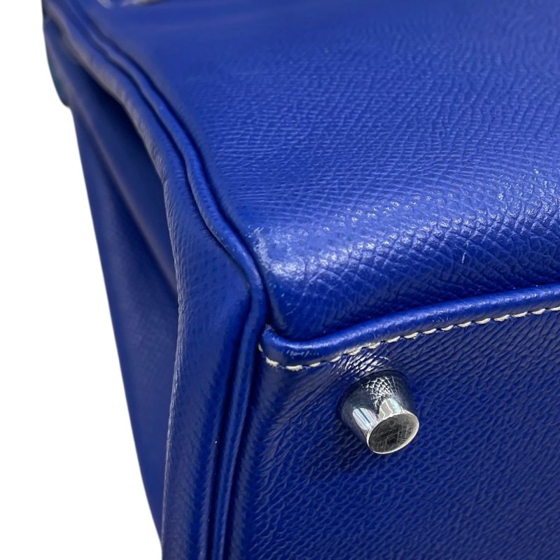 HERMES 愛馬仕 KELLY 35 凱莉包 EPSOM 電光藍 內縫 銀釦-7