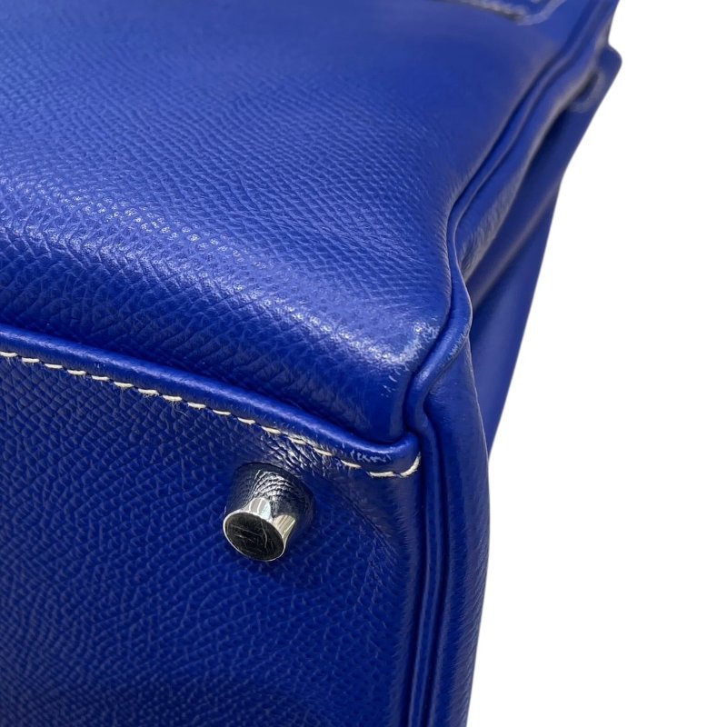 HERMES 愛馬仕 KELLY 35 凱莉包 EPSOM 電光藍 內縫 銀釦-8