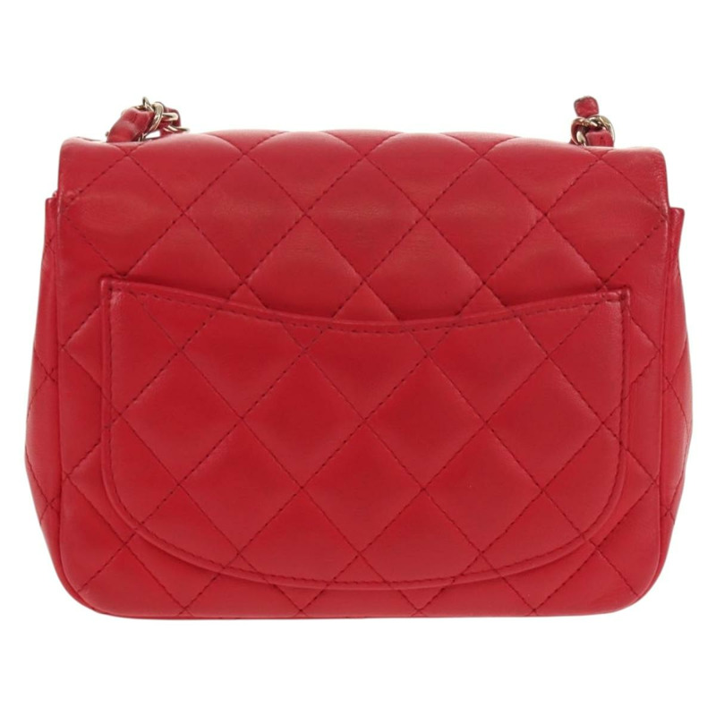 【日本直送】香奈兒 Matelasse 17 鏈條肩背包，羊皮材質，紅色，金色雙C標誌，正品編號 144831SAM-1
