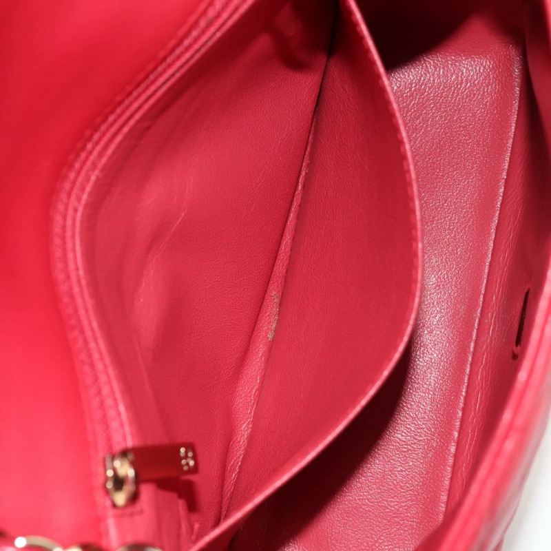 【日本直送】香奈兒 Matelasse 17 鏈條肩背包，羊皮材質，紅色，金色雙C標誌，正品編號 144831SAM-28