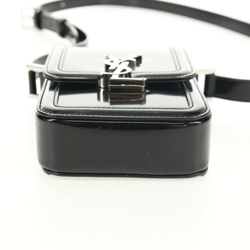 【日本直送】SAINT LAURENT Solferino 漆皮單肩包 黑色 銀色 正品 148457SAM-4