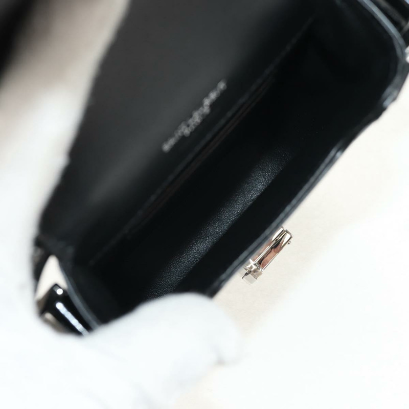 【日本直送】SAINT LAURENT Solferino 漆皮單肩包 黑色 銀色 正品 148457SAM-9