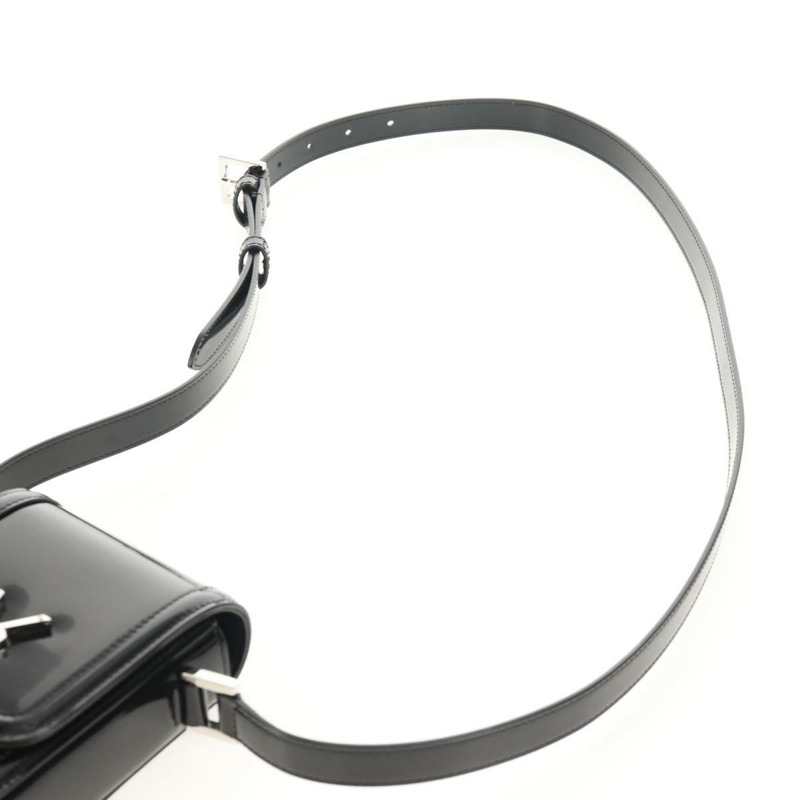 【日本直送】SAINT LAURENT Solferino 漆皮單肩包 黑色 銀色 正品 148457SAM-12