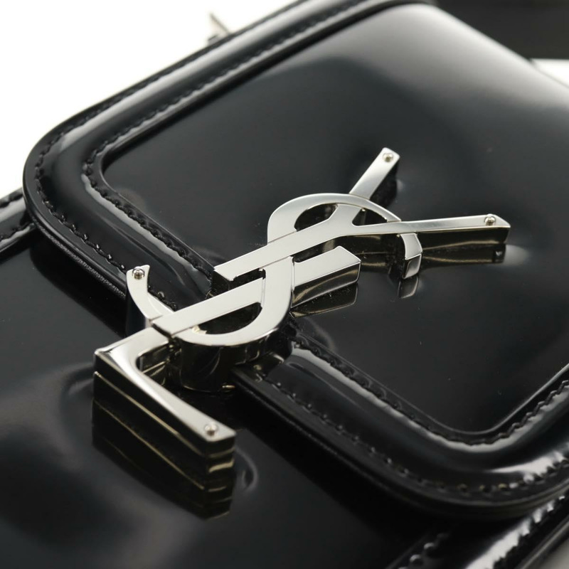 【日本直送】SAINT LAURENT Solferino 漆皮單肩包 黑色 銀色 正品 148457SAM-18