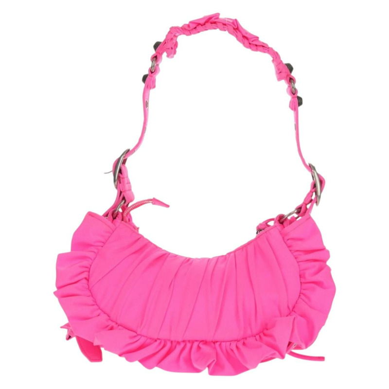 【日本直送】BALENCIAGA LucaGol XS 單肩包 尼龍材質 粉紅色 銀色 671309 正品 147969SM-1