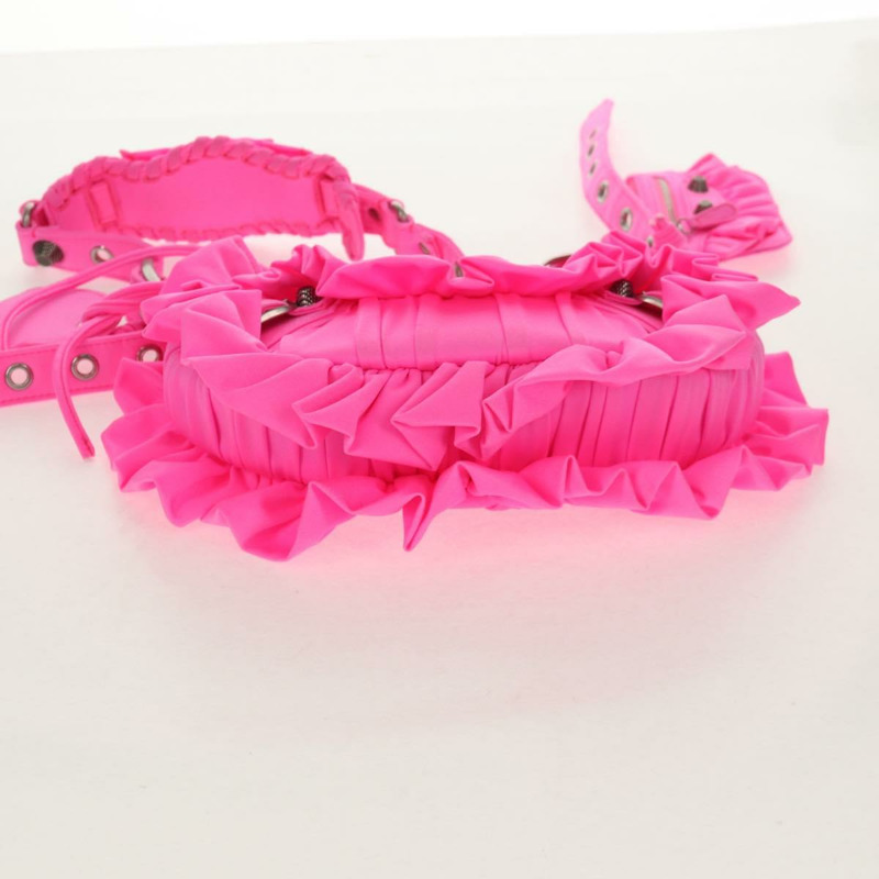 【日本直送】BALENCIAGA LucaGol XS 單肩包 尼龍材質 粉紅色 銀色 671309 正品 147969SM-4