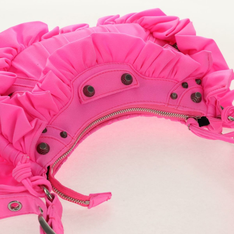 【日本直送】BALENCIAGA LucaGol XS 單肩包 尼龍材質 粉紅色 銀色 671309 正品 147969SM-5