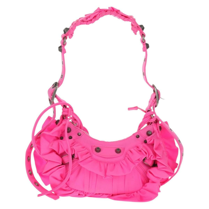 【日本直送】BALENCIAGA LucaGol XS 單肩包 尼龍材質 粉紅色 銀色 671309 正品 147969SM-12