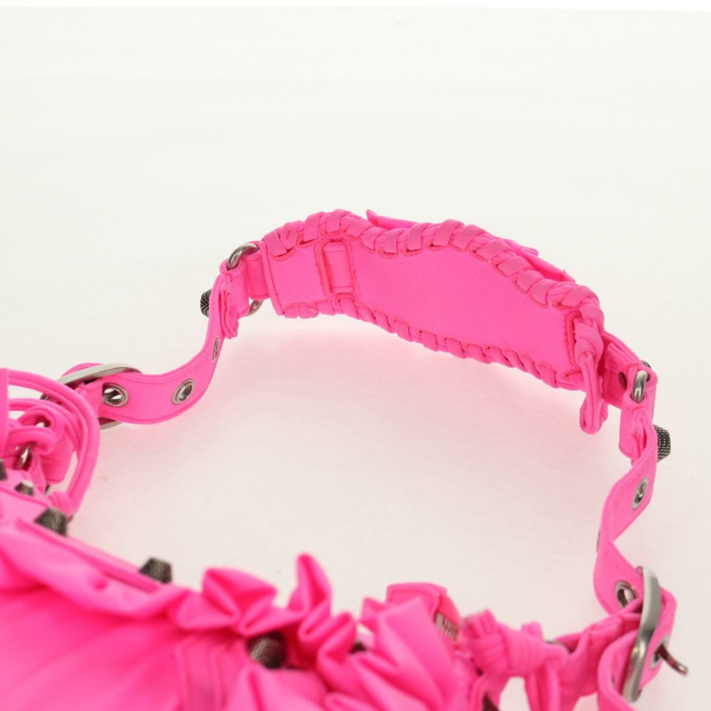 【日本直送】BALENCIAGA LucaGol XS 單肩包 尼龍材質 粉紅色 銀色 671309 正品 147969SM-13