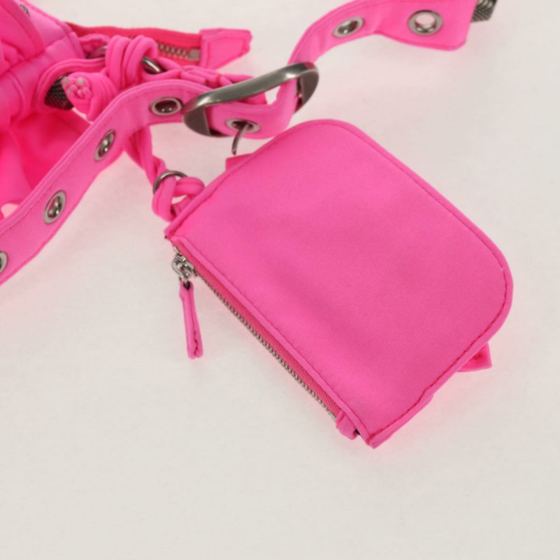 【日本直送】BALENCIAGA LucaGol XS 單肩包 尼龍材質 粉紅色 銀色 671309 正品 147969SM-19