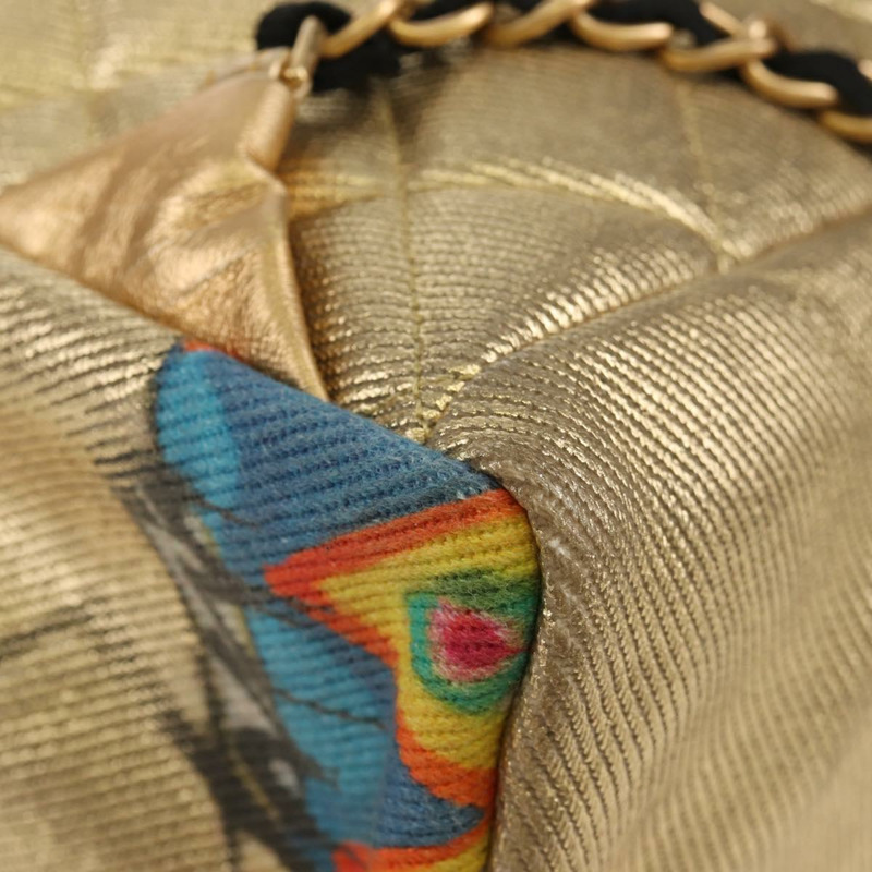 【日本直送】香奈兒塗鴉帆布雙肩包，金色雙C標誌，貨號148460SAM-18