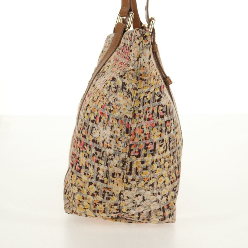 【日本直送】FENDI Zucchino帆布托特包 黃色金色 正品 134352V-2