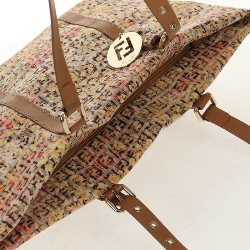 【日本直送】FENDI Zucchino帆布托特包 黃色金色 正品 134352V-5