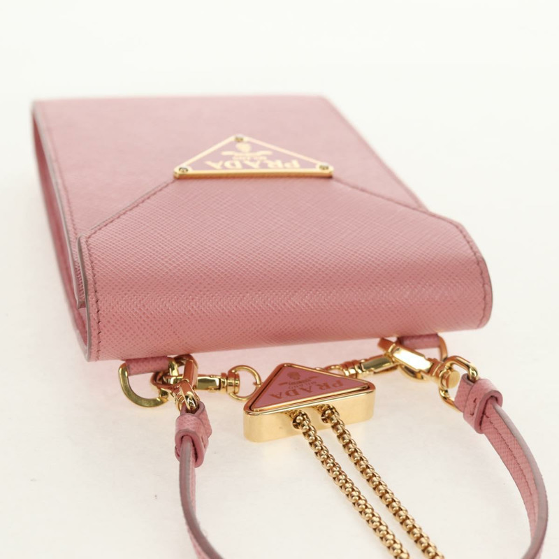 【日本直送】PRADA 鏈條單肩包 皮革 兩用 粉紅金 1BP050 正品 134332M-5