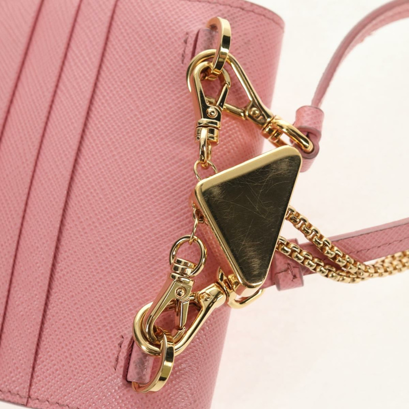 【日本直送】PRADA 鏈條單肩包 皮革 兩用 粉紅金 1BP050 正品 134332M-8