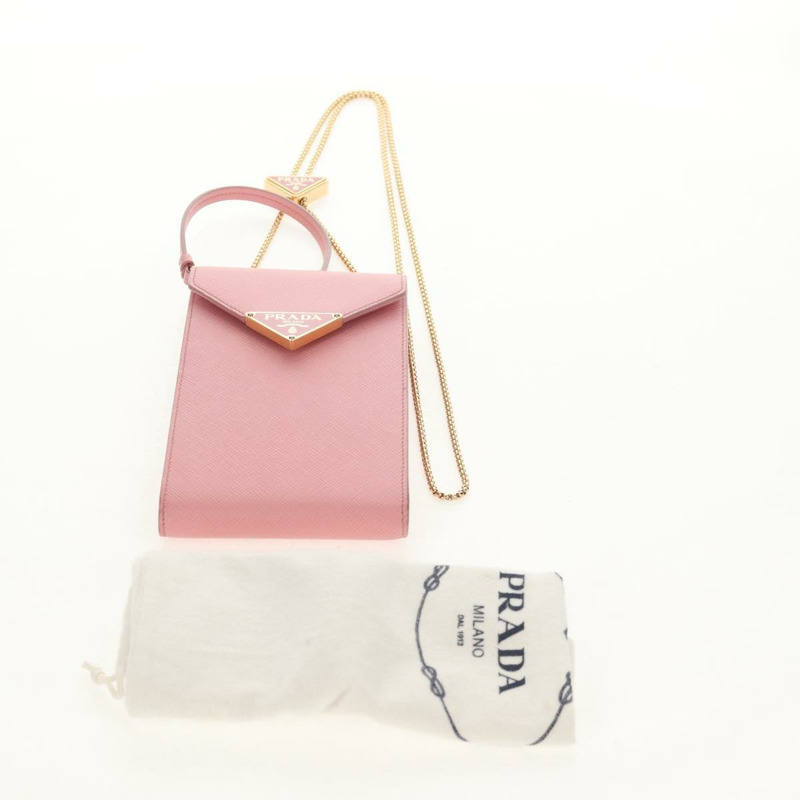 【日本直送】PRADA 鏈條單肩包 皮革 兩用 粉紅金 1BP050 正品 134332M-11