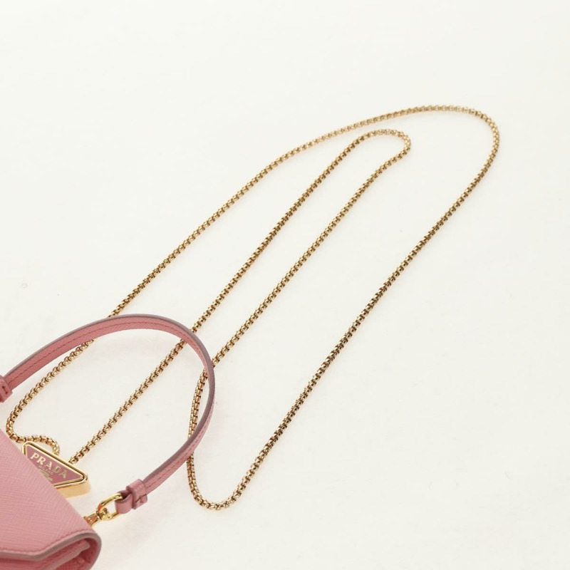 【日本直送】PRADA 鏈條單肩包 皮革 兩用 粉紅金 1BP050 正品 134332M-14