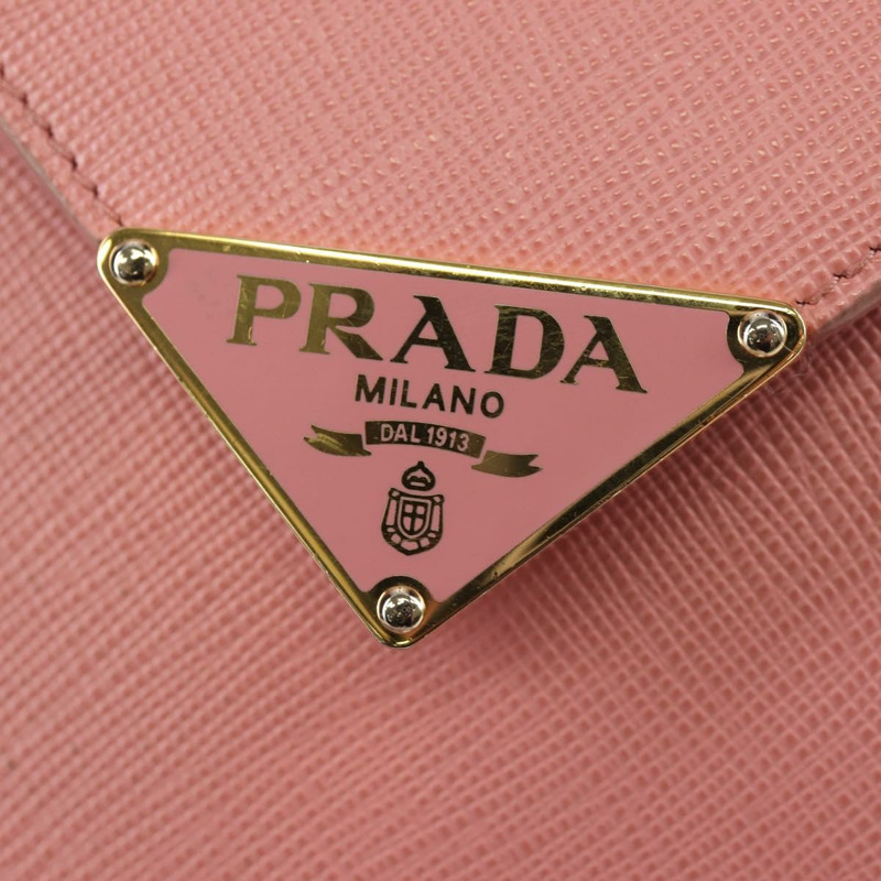 【日本直送】PRADA 鏈條單肩包 皮革 兩用 粉紅金 1BP050 正品 134332M-21