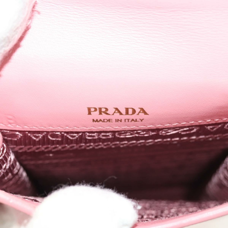 【日本直送】PRADA 鏈條單肩包 皮革 兩用 粉紅金 1BP050 正品 134332M-23