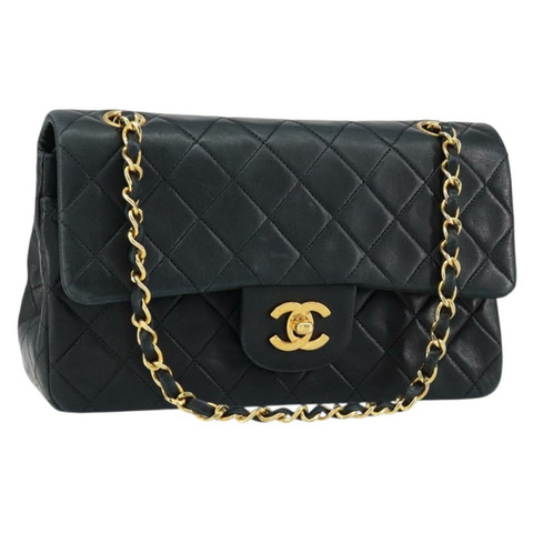 香奈兒 Matelasse 23 鏈條肩背包，羊皮材質，黑色，金色雙C標誌，正品編號 145577SAV