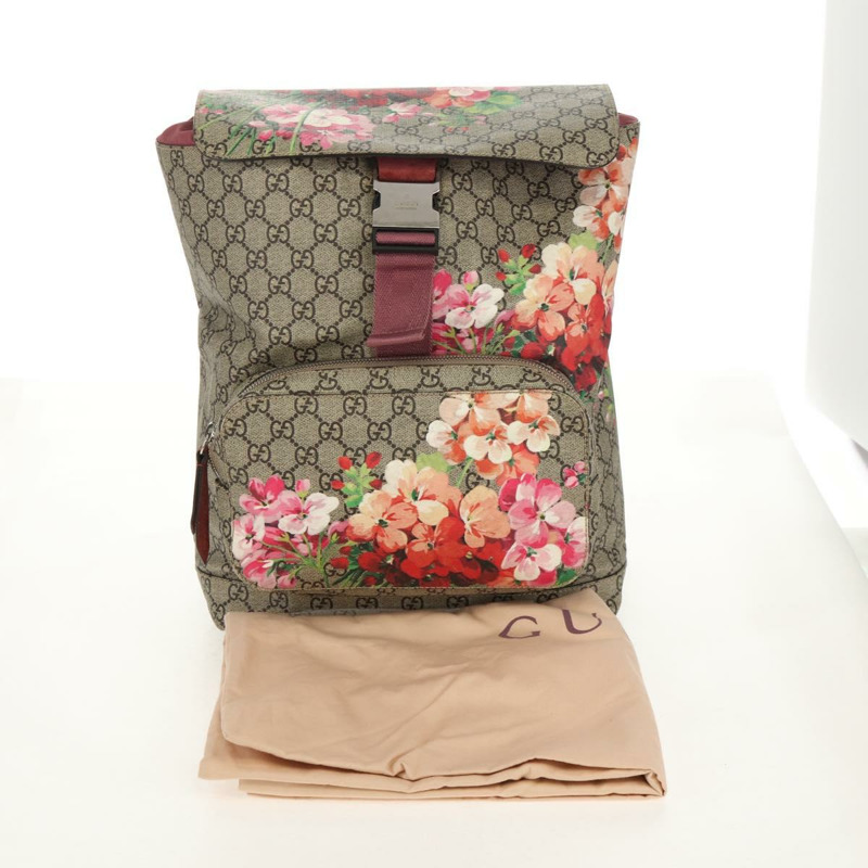 【日本直送】GUCCI GG Blooms 雙肩包 PVC 米色 銀色 405019 正品 152607V-11