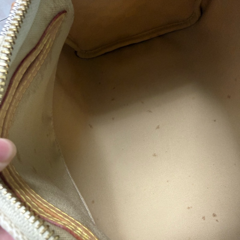 LV Louis Vuitton speedy30 白色棋盤格 手提行李袋 無肩帶款-7