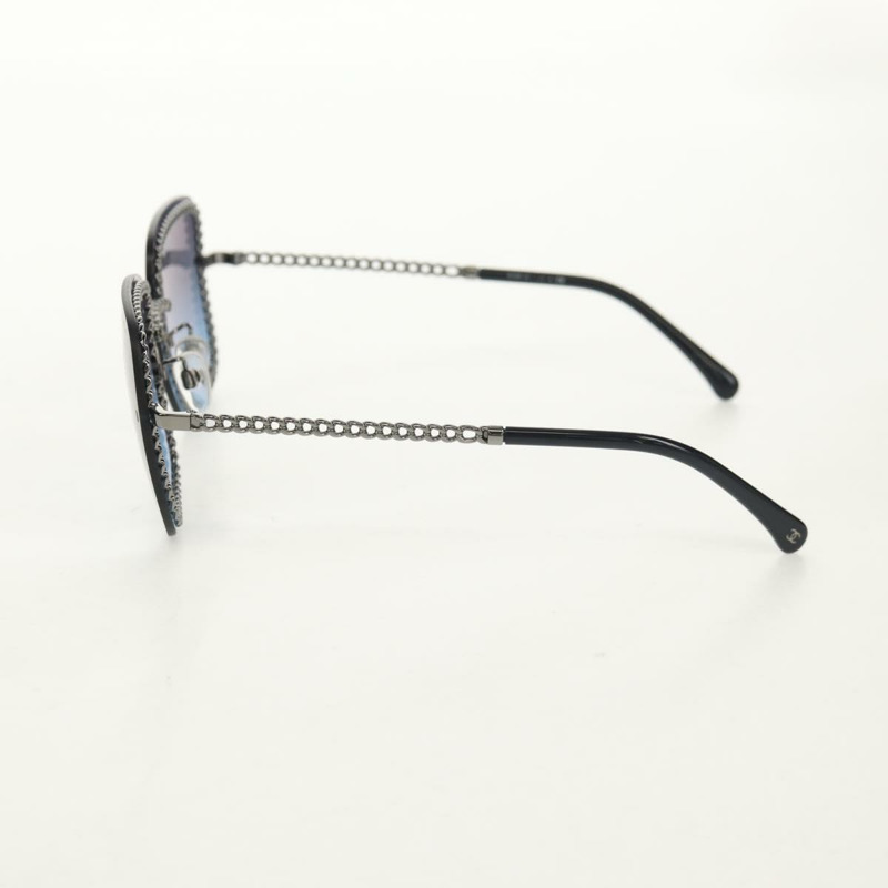 【日本直送】香奈兒 COCO 標誌太陽眼鏡，金屬銀色，4244 CC，Auth 153421M-2