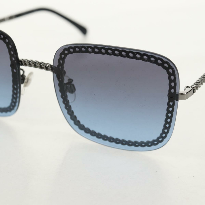 【日本直送】香奈兒 COCO 標誌太陽眼鏡，金屬銀色，4244 CC，Auth 153421M-5