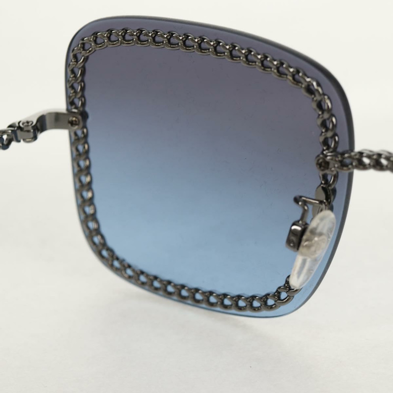 【日本直送】香奈兒 COCO 標誌太陽眼鏡，金屬銀色，4244 CC，Auth 153421M-19