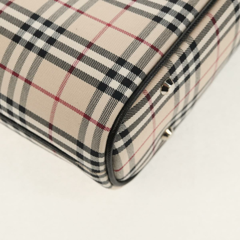 【日本直送】BURBERRY Nova 格紋手提包 帆布 米色 銀色 正品 am9603V-14