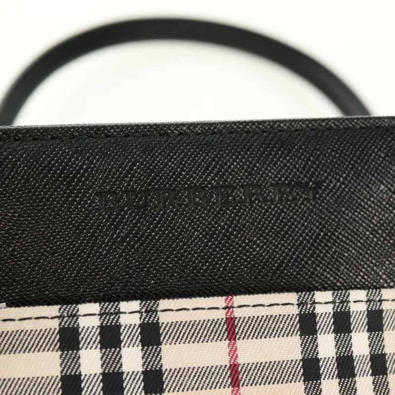 【日本直送】BURBERRY Nova 格紋手提包 帆布 米色 銀色 正品 am9603V-16