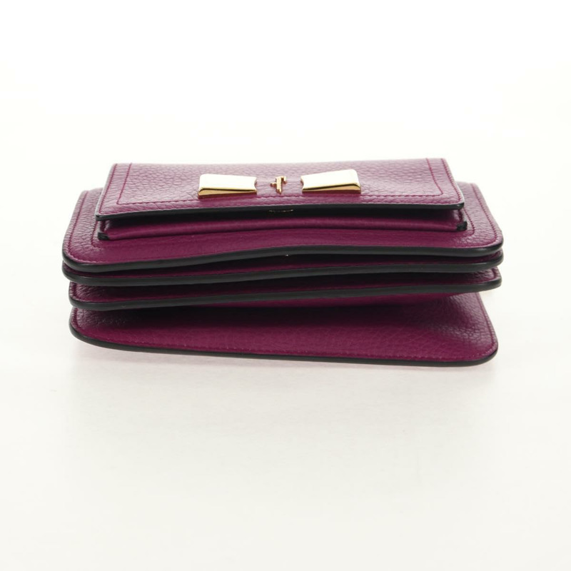 【日本直送】Salvatore Ferragamo Gancini 鏈條單肩包，紫色金色皮革，正品編號 153364V-4