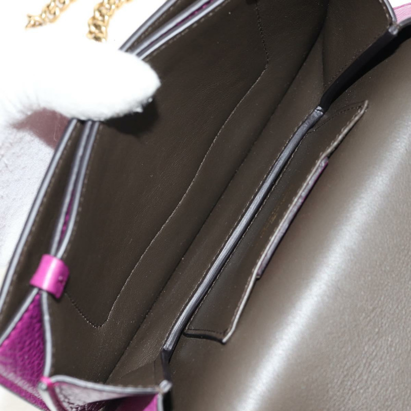 【日本直送】Salvatore Ferragamo Gancini 鏈條單肩包，紫色金色皮革，正品編號 153364V-9