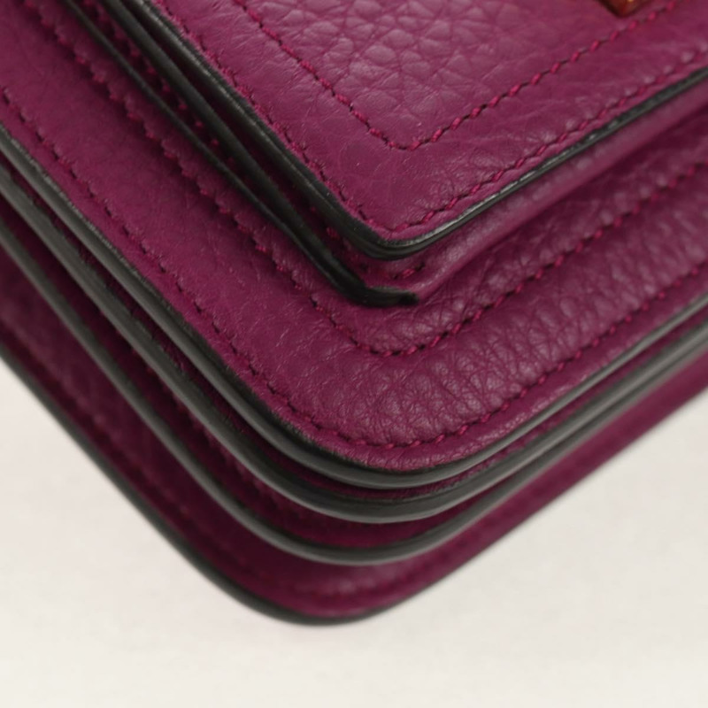 【日本直送】Salvatore Ferragamo Gancini 鏈條單肩包，紫色金色皮革，正品編號 153364V-14