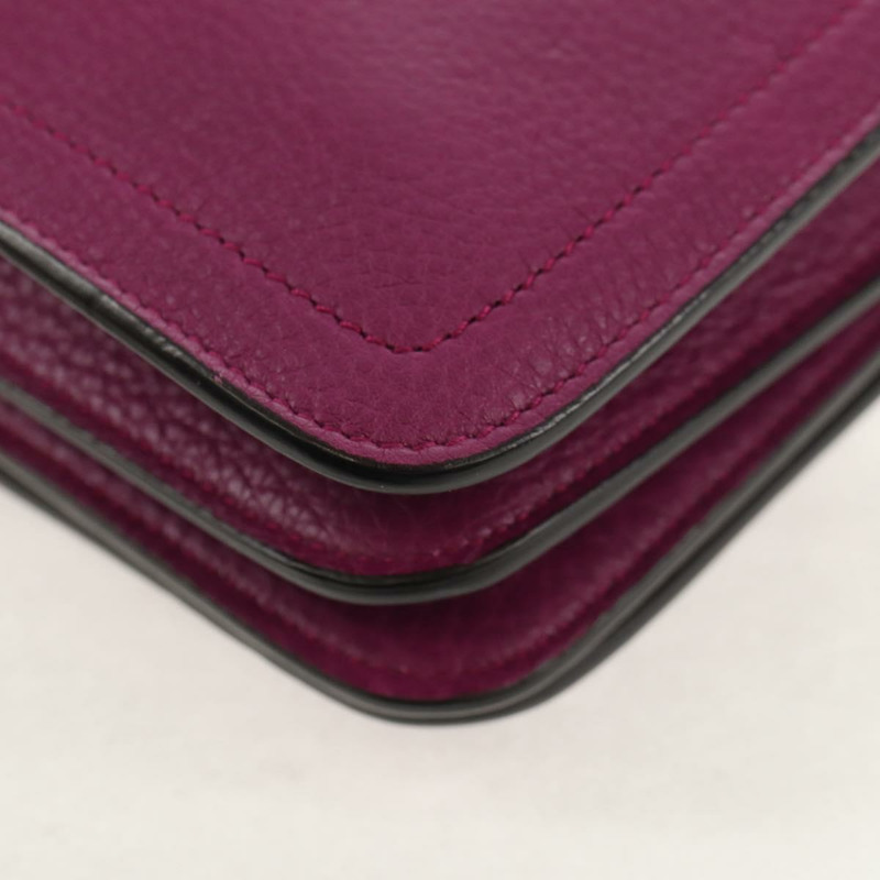 【日本直送】Salvatore Ferragamo Gancini 鏈條單肩包，紫色金色皮革，正品編號 153364V-17