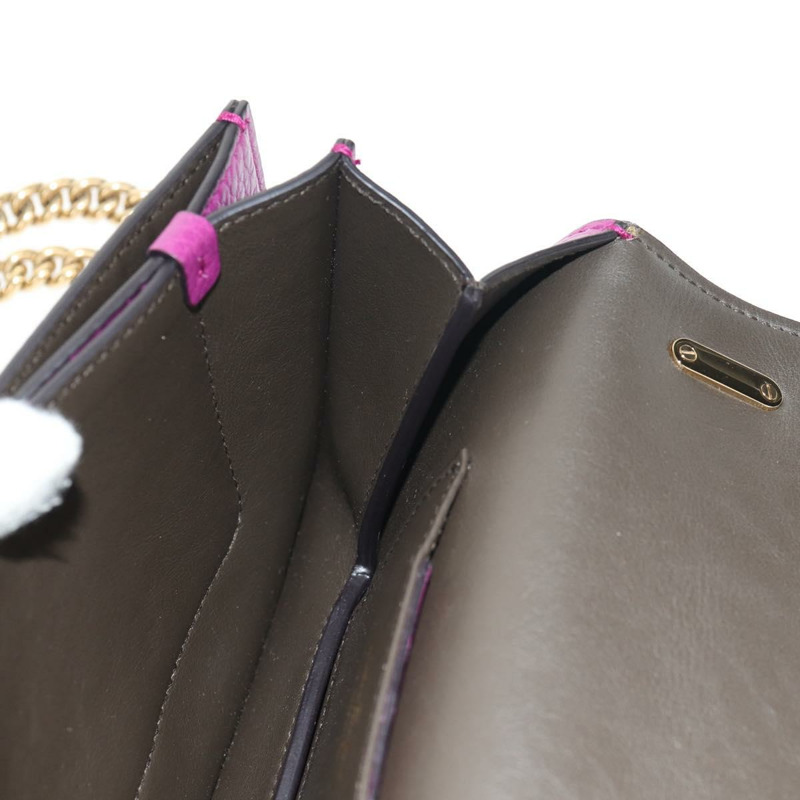 【日本直送】Salvatore Ferragamo Gancini 鏈條單肩包，紫色金色皮革，正品編號 153364V-22