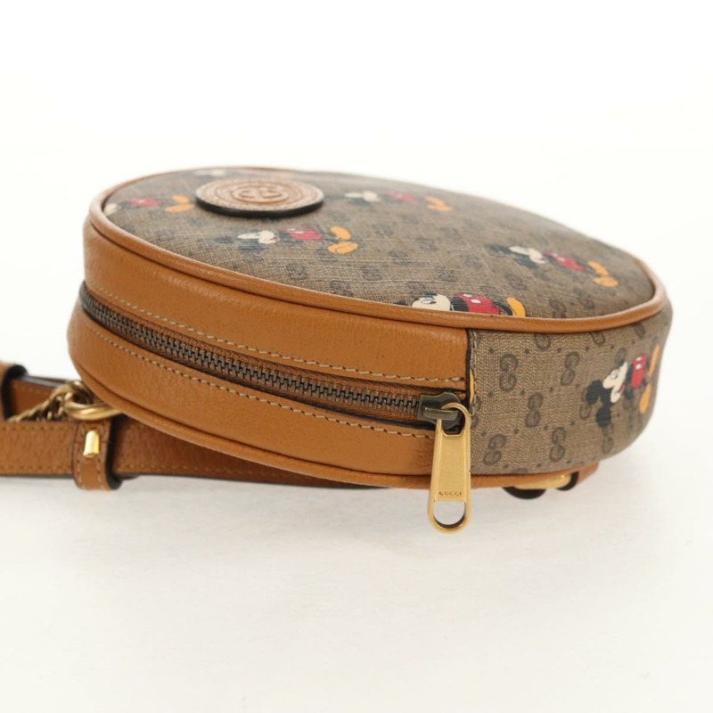 【日本直送】GUCCI Micro GG Supreme Disney 鏈條迷你雙肩包 PVC 米色 603730 Auth am9593M-2