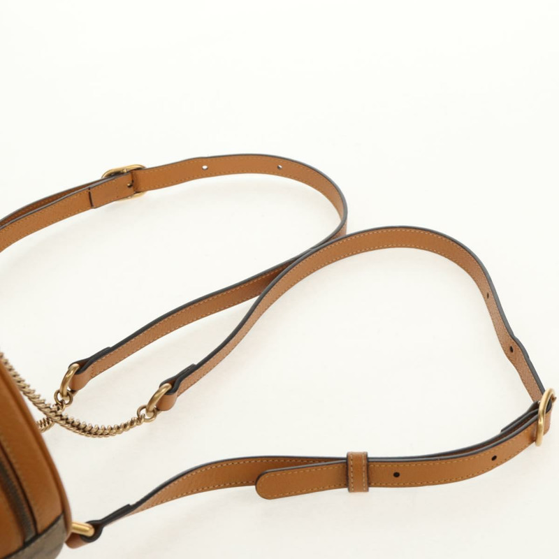 【日本直送】GUCCI Micro GG Supreme Disney 鏈條迷你雙肩包 PVC 米色 603730 Auth am9593M-14