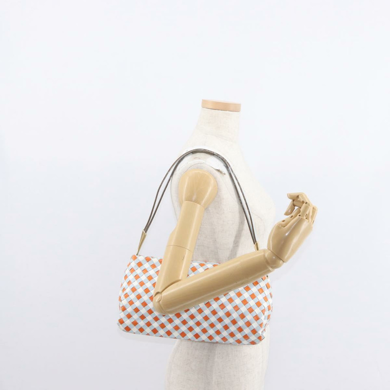 【日本直送】BOTTEGA VENETA INTRECCIATO 皮革肩背包 淺藍色 金色 Auth am9591-21