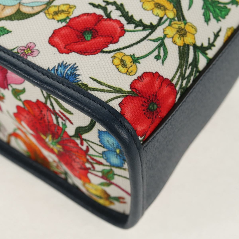 【日本直送】GUCCI Flora 手袋 帆布 兩用 藍白配色 550141 正品 am9636M-15