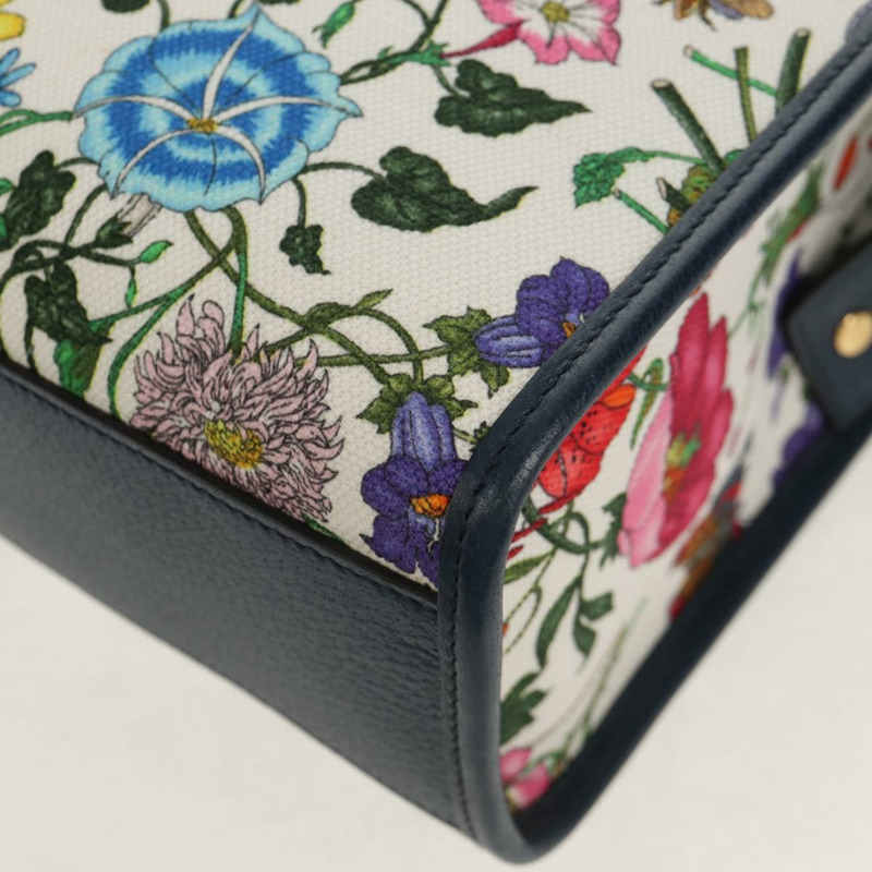 【日本直送】GUCCI Flora 手袋 帆布 兩用 藍白配色 550141 正品 am9636M-16