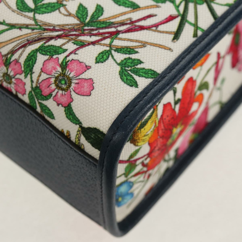 【日本直送】GUCCI Flora 手袋 帆布 兩用 藍白配色 550141 正品 am9636M-18