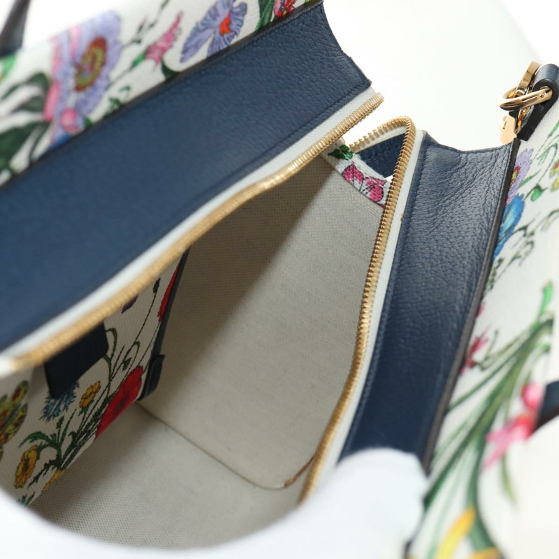 【日本直送】GUCCI Flora 手袋 帆布 兩用 藍白配色 550141 正品 am9636M-23