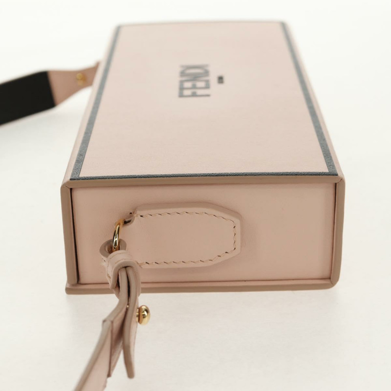 【日本直送】FENDI Box 橫向單肩包 皮革 粉紅色 金色 正品 151310V-2