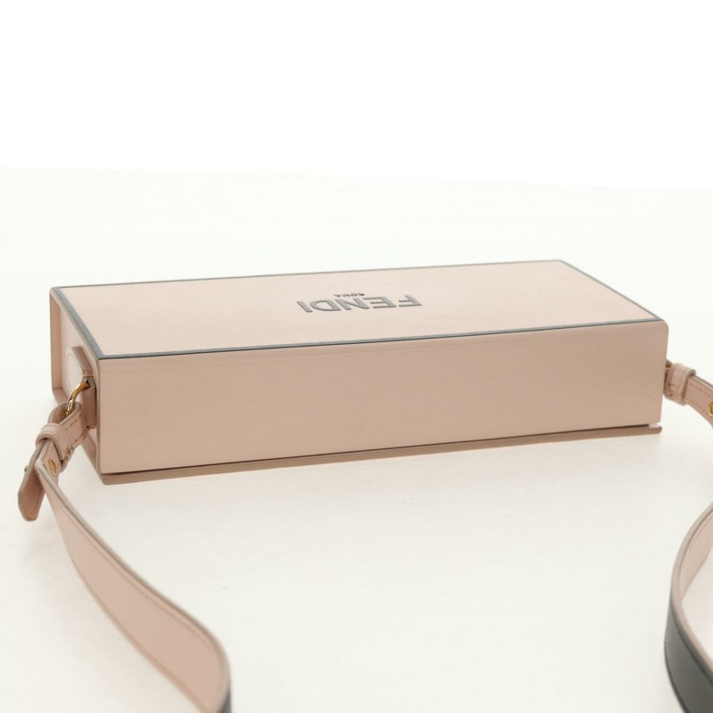 【日本直送】FENDI Box 橫向單肩包 皮革 粉紅色 金色 正品 151310V-5