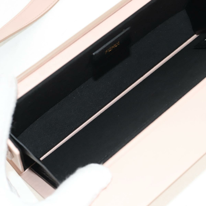 【日本直送】FENDI Box 橫向單肩包 皮革 粉紅色 金色 正品 151310V-9