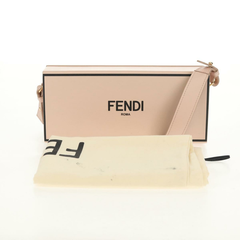 【日本直送】FENDI Box 橫向單肩包 皮革 粉紅色 金色 正品 151310V-11