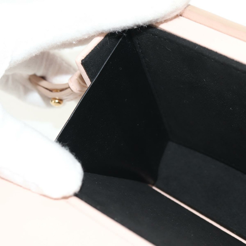 【日本直送】FENDI Box 橫向單肩包 皮革 粉紅色 金色 正品 151310V-21