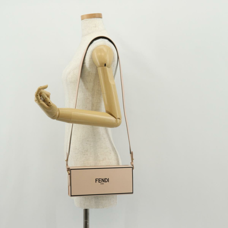 【日本直送】FENDI Box 橫向單肩包 皮革 粉紅色 金色 正品 151310V-22