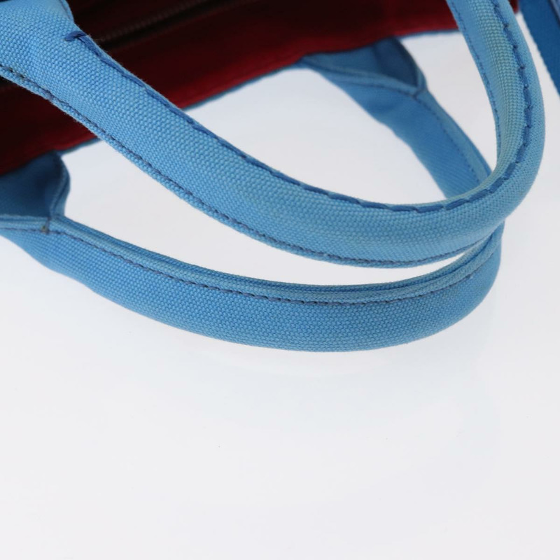 【日本直送】PRADA Canapa PM 手袋 帆布 2way 藍色 銀色 Auth 152636-7